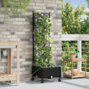 Vaso da Giardino con Irrigazione e Ruote Nero 40 x 40 x 132 cm 3422945