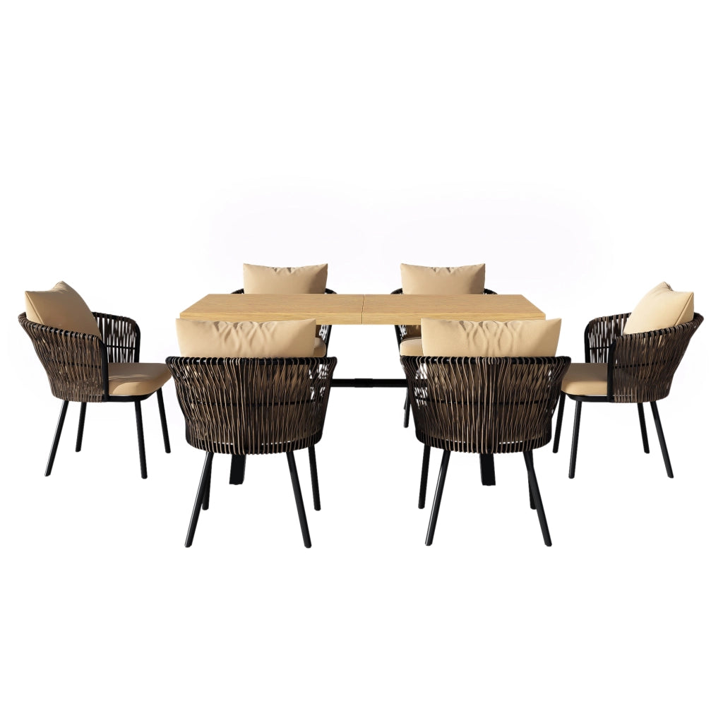 Set Salotto da Giardino in Rattan con Cuscini ¨C MINIMAL ¨C Polyrattan, Struttura in Metallo