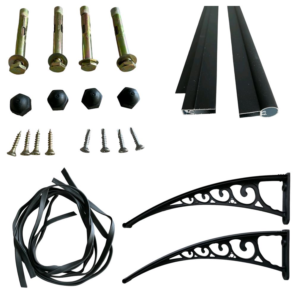 Pensilina in Policarbonato Compatto Satinato Trasparente Modulabile 100x80 cm