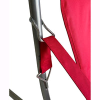 Sedia Sdraio in Acciaio con Braccioli Pieghevole Rossa 60x47x92 cm Spiaggina Regolabile