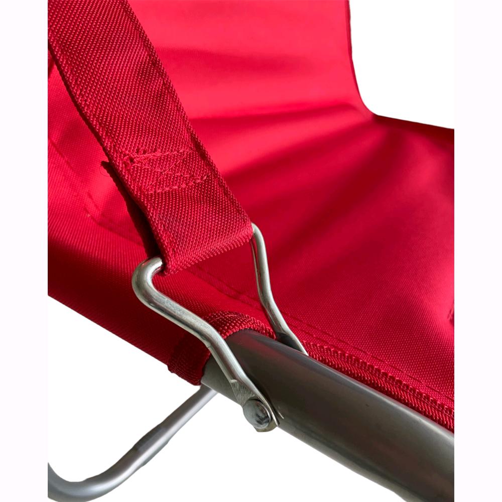 Sedia Sdraio in Acciaio con Braccioli Pieghevole Rossa 60x47x92 cm Spiaggina Regolabile