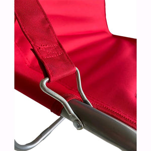 Sedia Sdraio in Acciaio con Braccioli Pieghevole Rossa 60x47x92 cm Spiaggina Regolabile