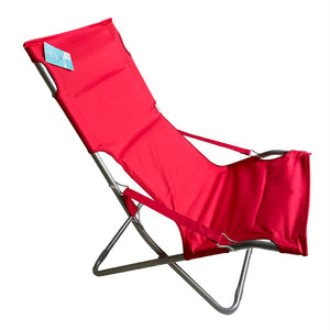 Sedia Sdraio in Acciaio con Braccioli Pieghevole Rossa 60x47x92 cm Spiaggina Regolabile
