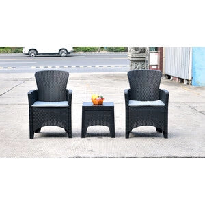 C SET 3 PZ SALOTTINO GRAFITE BALCO NATURA- C LINE OUTDOOR- 1,0 pz