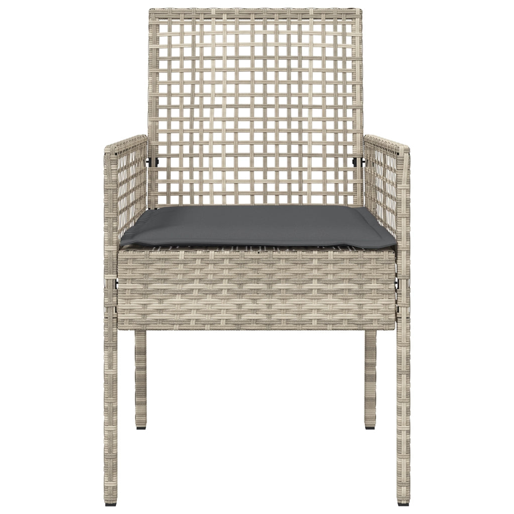 Sdraio da giardino  2 pcs con cuscini Grigio chiaro Polyrattan