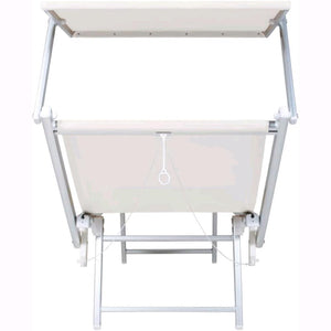 Lettino da Spiaggia Prendisole in Alluminiio da Giardino colore BIANCO con Tettuccio Parasole