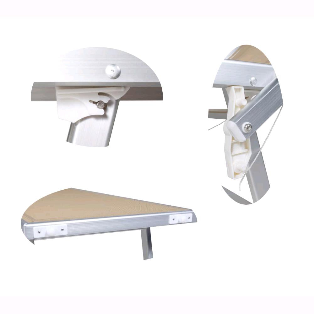 Lettino da Spiaggia Prendisole in Alluminiio da Giardino colore SABBIA con Tettuccio Parasole