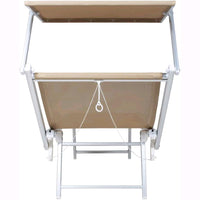 Lettino da Spiaggia Prendisole in Alluminiio da Giardino colore SABBIA con Tettuccio Parasole