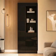 Mobile Vetrina ¨C Minimal ¨C Nero 70x35x180cm con cassetti e LED