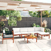 Set Divani da Giardino 7 pz con Cuscini Crema Massello Acacia cod mxl 37838