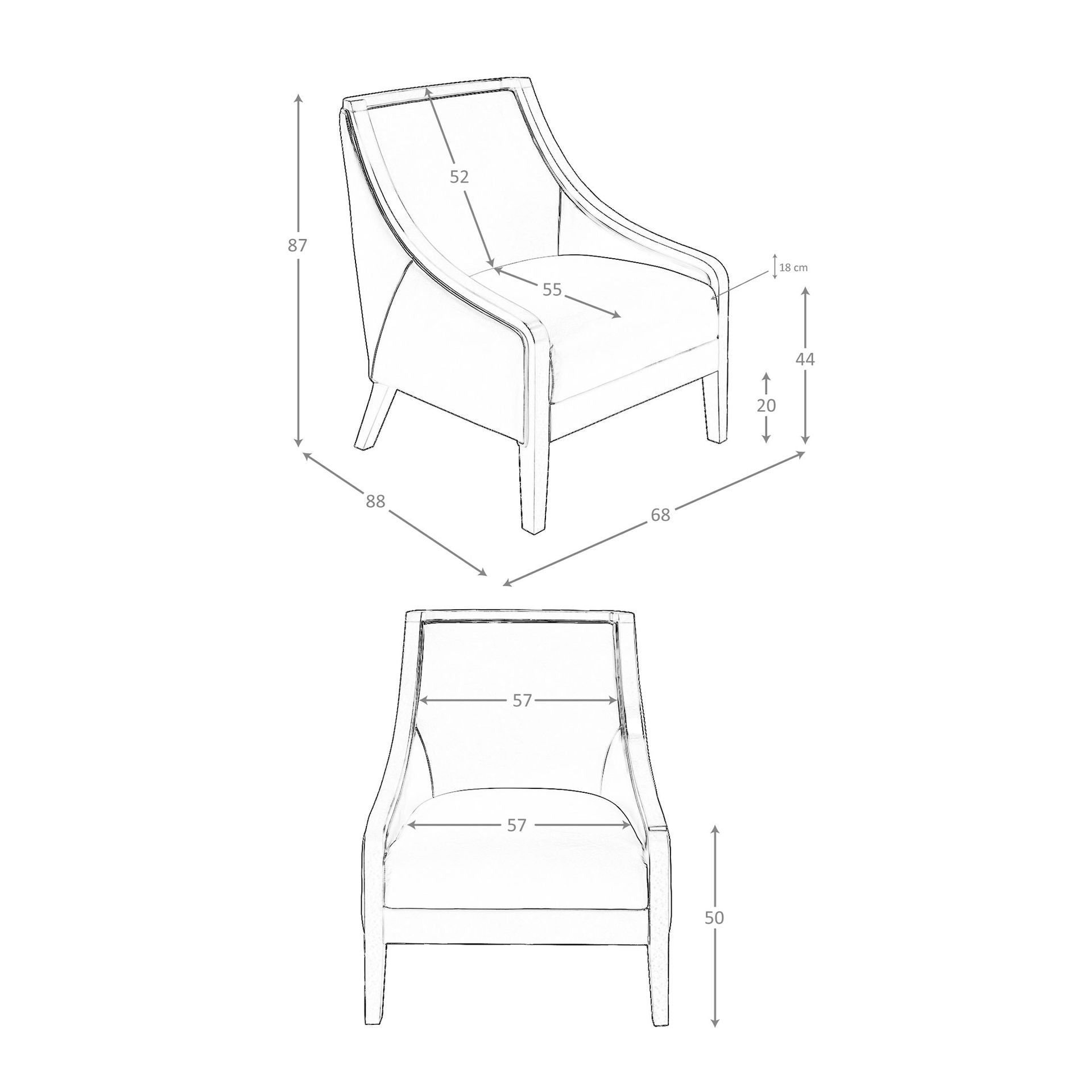 Poltrona in pelle grigia