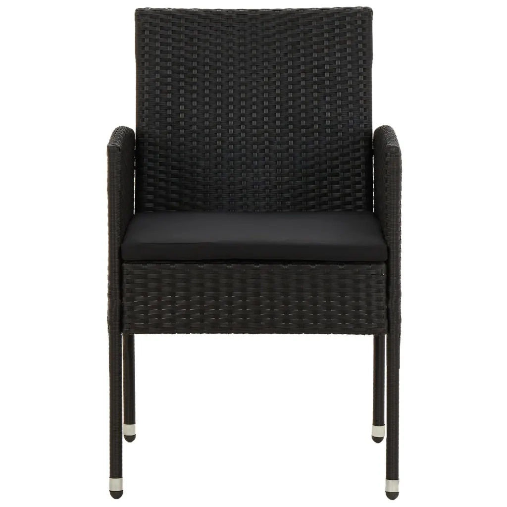 Set da Pranzo per Esterni 7 pz in Polyrattan Nero 3120101