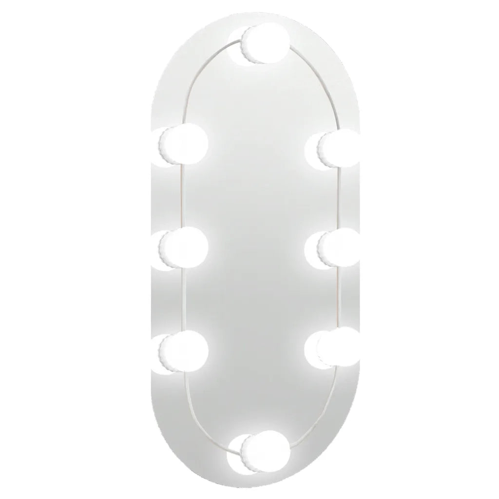 Specchio con Luci LED-Specchio decorativo 40x20 cm Ovale in Vetro