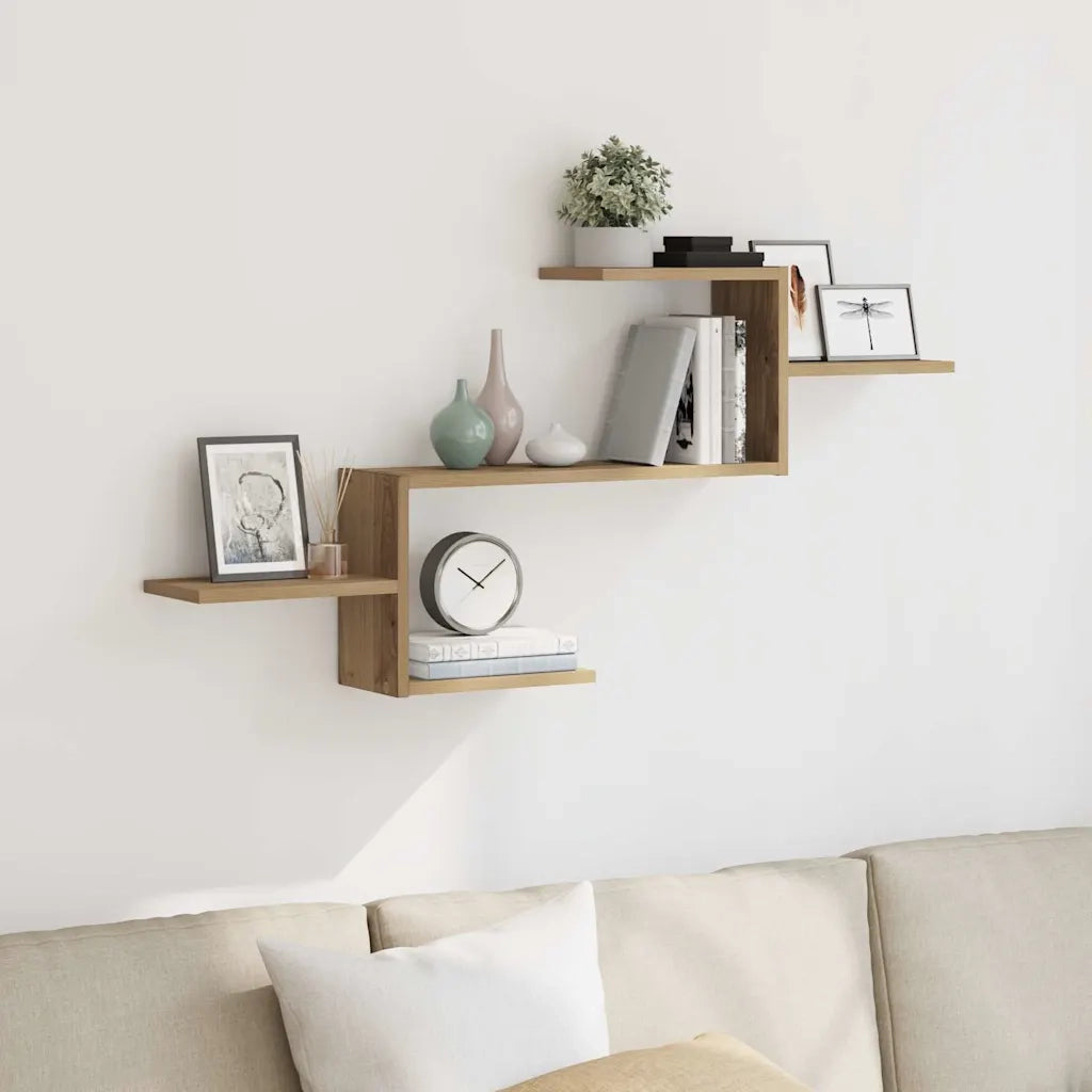 vidaXL Scaffale a Parete Rovere Artigianale 104x15x49 cm in Truciolato