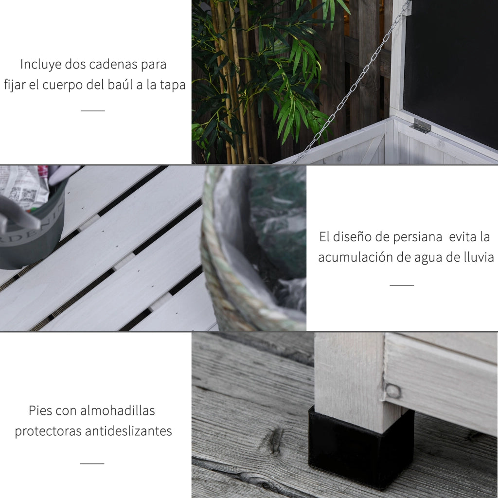 Baulo Giardino Legno Impermeabile ¨C zephmum ¨C Bianco 127x56x60 cm