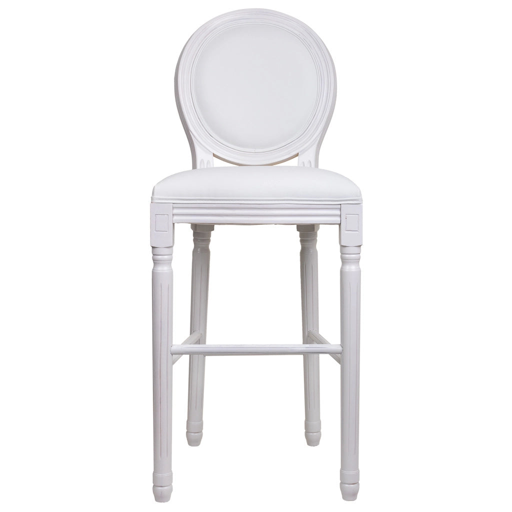 Sgabello in legno bianco 52x46x116h