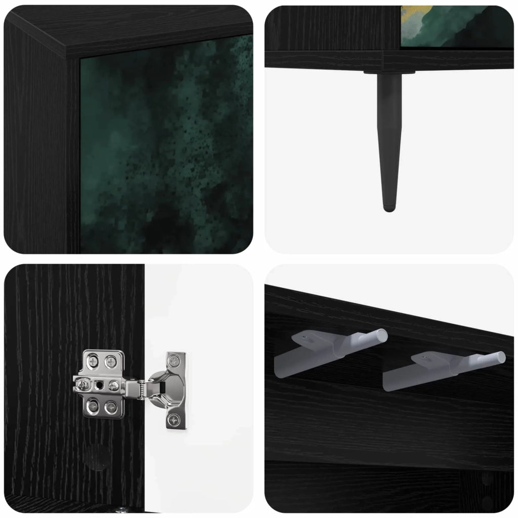 Credenza WIJHE Rovere Nero 102 x 33 x 76 cm 8006974