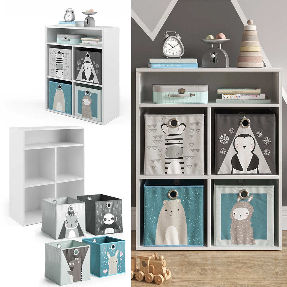 Vicco Libreria bambini Bianco 72 x 90.2 cm con 4 scatole pieghevoli