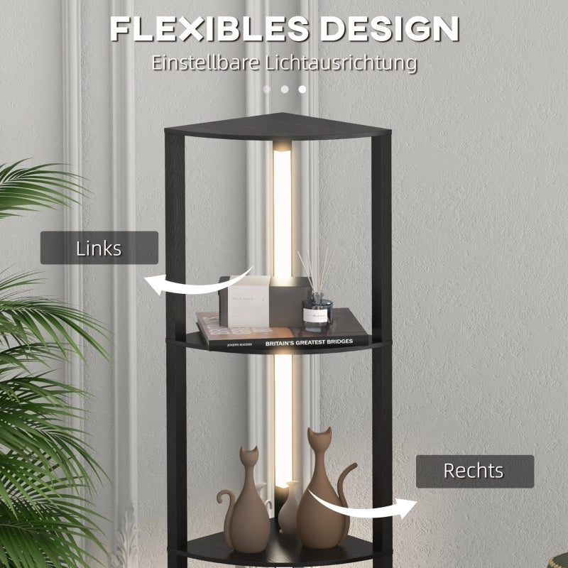 LAMPADA PIANTANA LED con 4 ripiani 41 x 29,5 x 163,5 cm Nero MDF