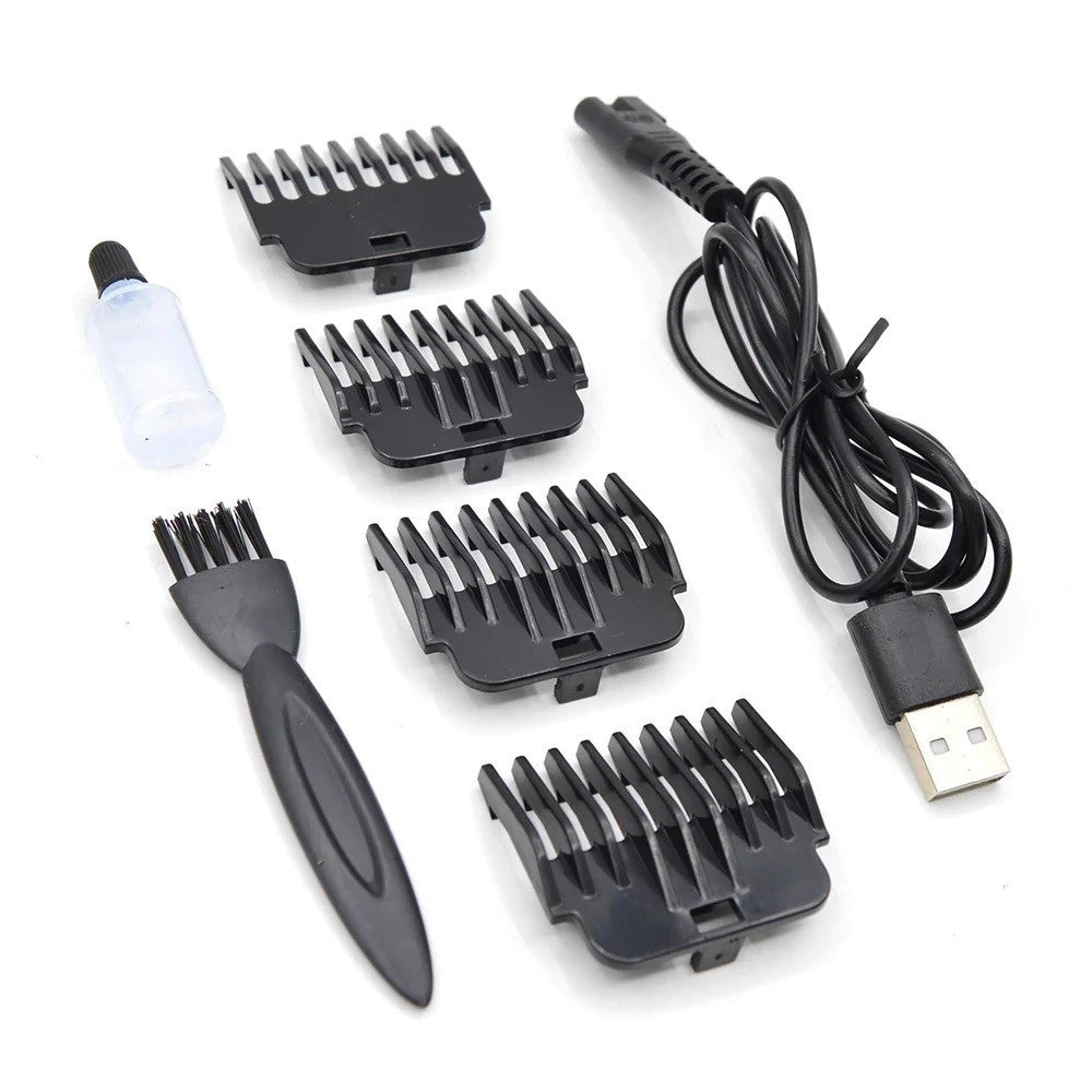 Trade Shop - Rasoio Professionale 4 Testine Di Taglio Silenzioso Clipper Q-xt12 Ricaricabile -