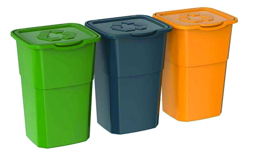 KIT 3 PATTUMIERE ECO3 PER RACCOLTA DIFFERENZIATA LT.50 ART.429 - 3 pezzi DEA HOME