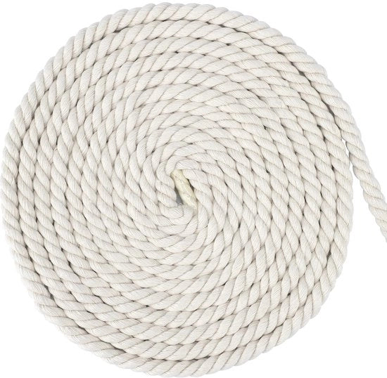 Corda in Cotone Macramé - 20 Metri - Beige - 8 mm Diamente