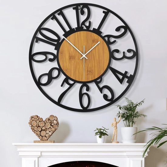 Orologio da Parete Grande con Suono di Giro, 34 CM/14 Pollici Stile, Silenzioso, Funziona con Batterie, Moderno, Extra Grande, Orologio da Parete Retro Vintage Extra Grande per Sala da Pranzo, Camera da Letto e Cucina