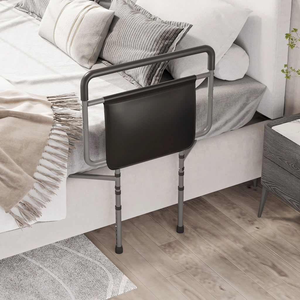 Letto con Barandilla e Contenitore Regolabile in Altezza ¨C Zephmum ¨C Grigio 71x61x86-104 cm