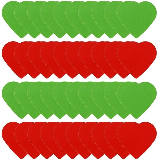 Indicatore di Stato Magnetico a Forma di Cuore Bifacciale - 40 Pezzi - Ruggine/Verde - Indicazioni di Stato Magnetico - Adatto per Tavole Bianche - Educazione/Ufficio - Punti Magnetici