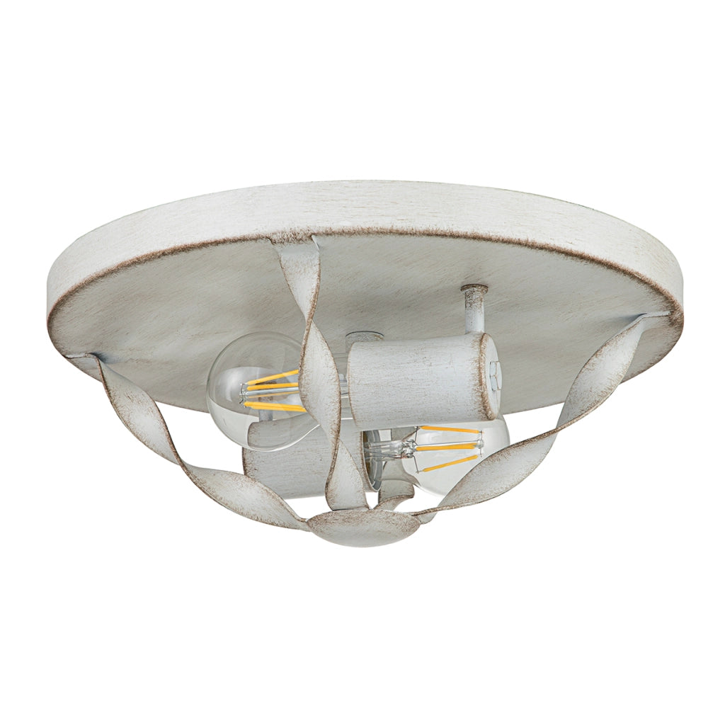 Plafoniera tonda 33 cm 2xE27 bianco antico Bradbury