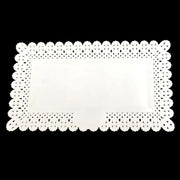 Trade Shop - Set 2pz Vassoio Trama Trinato Bianco 37x22cm Rettangolare Piatto Sotto Dolci Trasporto -