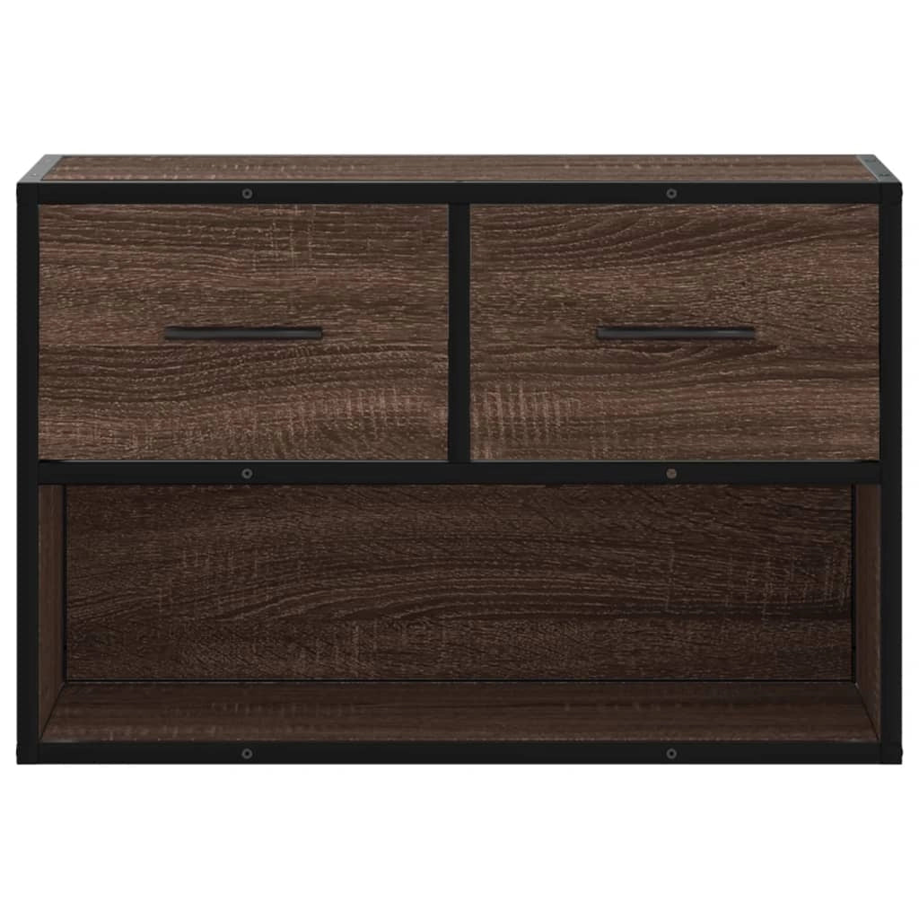 Mobile TV multimediale mensola TV credenza mobile TV per sala da pranzo soggiorno camera da letto rovere marrone 60 x 31 x 39,5 cm legno ingegnerizzato e metallo marrone 02_0027253