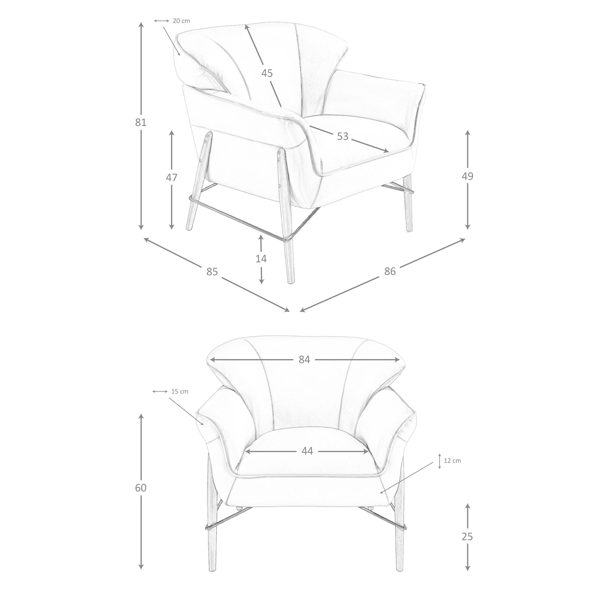 Poltrona in pelle sabbia