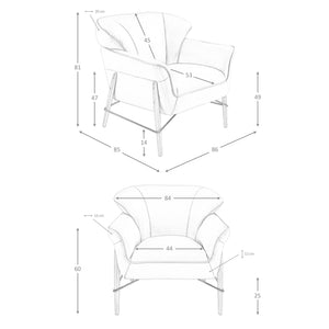 Poltrona in pelle sabbia