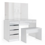 Vicco Tavolo da toeletta Bianco 120 cm con panca