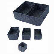 Trade Shop - 11 Pz Scatole Tessuto Componibili Organizer Bagno Armadi Cassetti Scaffali 79080 -