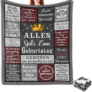 Tenda di compleanno per uomini, grigio, 130x150cm, poliestere, singola finitura, caldo, confortevole, uso interno ed esterno, decorazione, regalo per uomini