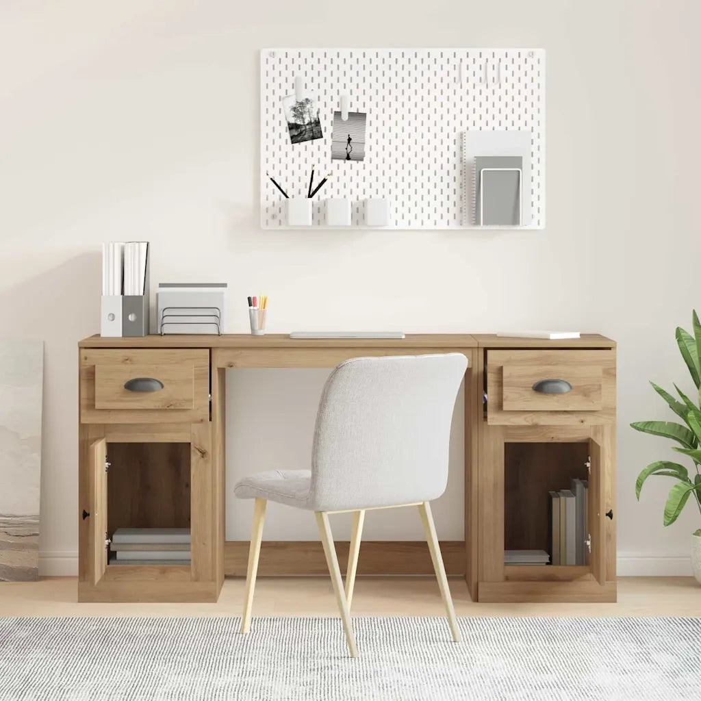 Scrivania | Tavolo da Ufficio con armadietto Rovere artigianale 154,5 x 50 x 75 cm