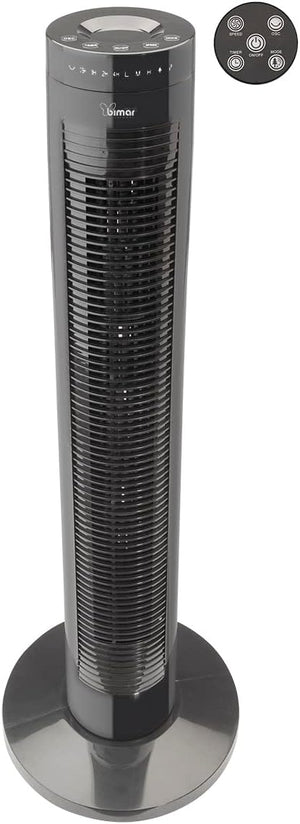 Bimar Ventilatore Torre VC78 80cm Timer 3 Velocità Oscillazione Funzione Sleep Silenzioso
