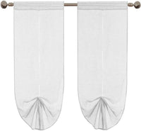 Tende Pacchetto Coppia Regolabili 60x150 cm Finestra Porta Interno Tessuto Casa Bianco