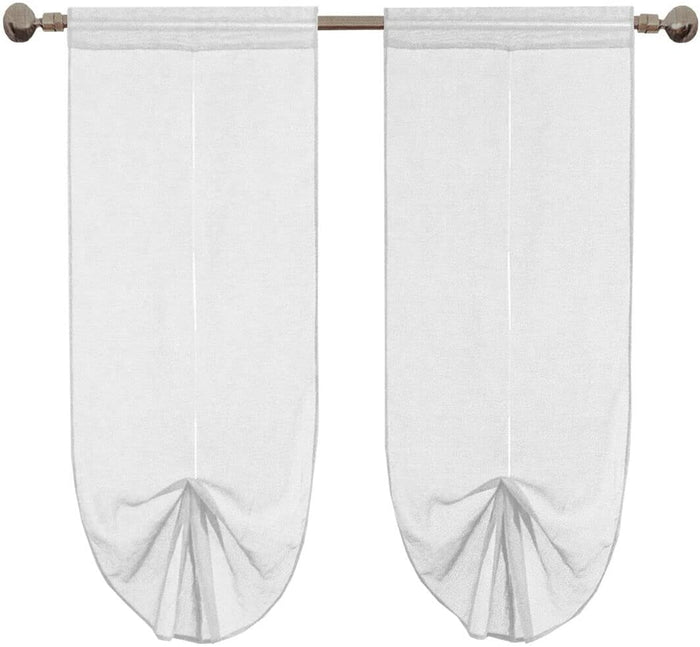 Tende Pacchetto Coppia Regolabili 60x150 cm Finestra Porta Interno Tessuto Casa Bianco