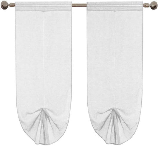 Tende Pacchetto Coppia Regolabili 60x240 cm Finestra Porta Interno Tessuto Casa Bianco