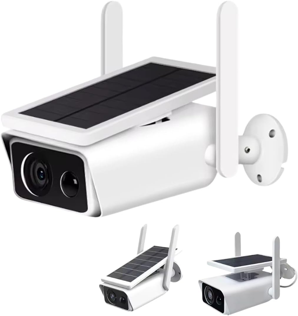 Telecamera WiFi Esterno con Pannello Solare 2MPX, Visione Notturna Infrarossi, Rilevamento Movimento, Audio Bidirezionale, Sicurezza IP con App iCSee e Supporto SD