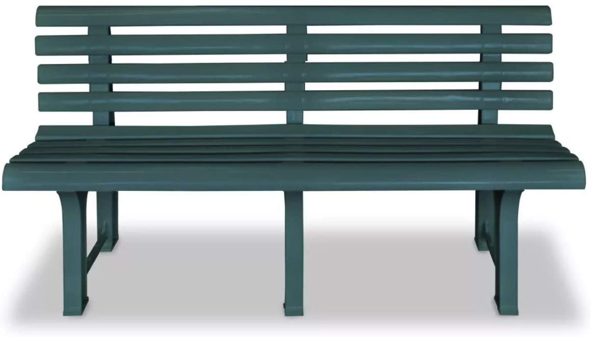 Panchina 3 Posti Da Esterno E Interno, Panchina Da Giardino In Plastica, Comoda E Resistente colore verde Tomaino