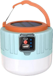 Lanterna per Campeggio con Ricarica USB e Pannello LED Circolare - Lampada Solare Esterna Impermeabile per Picnic