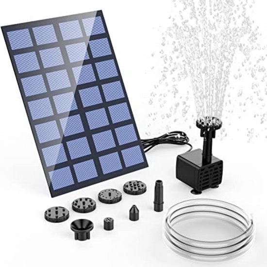 Fontana solare - Fontana solare alimentata da energia solare - Fontana esterna - 2,5W - Fai da te