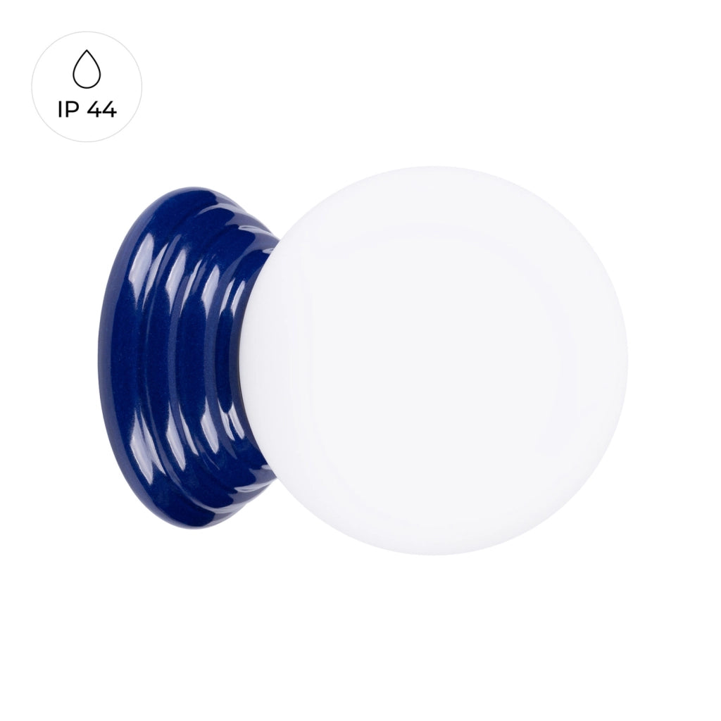 Applique bagno sfera vetro opale ultramarina G9 Albano PureLume