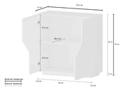 Credenza 80x43cm madia bianca 2 vani soggiorno camera cucina Adara