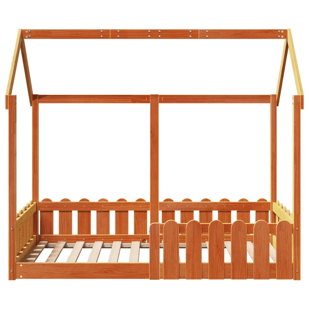 Giroletto Casetta Bambini Marrone Cera 80x160 cm Massello Pino 850697