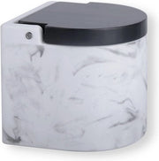 Zuppo di sale coarsa e fine, Zuppo di sale per cucina o tavola in ceramica con manico di bambù ecologico, Dimensioni 11,7 x 11,5 x 11,3 cm. Marmo